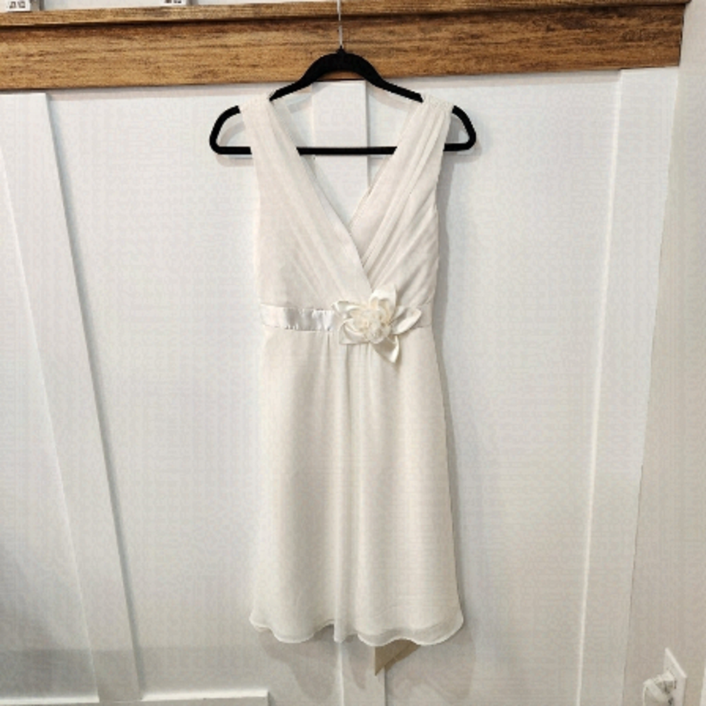 Nwt Jolie Chiffon Empire Waist Bridal Dress White Size 4 Layered Lined
